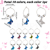 Butterfly Alloy Enamel Wine Glass Charms AJEW-SC0002-38-2