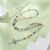 Glass Beaded Rosary Bead Necklaces NJEW-JN04326-2