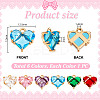6Pcs 6 Colors Brass Pave Cubic Zirconia Heart Charms KK-GA0002-32-2