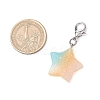 10Pcs Glitter Star Opaque Resin Pendant Decorations HJEW-JM02875-3