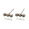 Tarnish Resistant 201 Stainless Steel Beaded Horizontal Bar Stud Earrings with 316 Stainless Steel Pin for Women LS-X-STAS-K238-01P-5