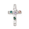 Brass Pave Colorful Cubic Zirconia Cross Links KK-G544-21P-1