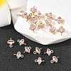 SHEGRACE Brass Pave Cubic Zirconia Horse Eye Connector Charms XGRQ2O431-436C-G-4
