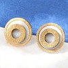 304 Stainless Steel Plastic Imitation Shell Stud Earrings EJEW-Z089-20G-3