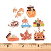 16Pcs 8 Styles Thanksgiving Day Alloy Enamel Pendants ENAM-FP0001-69-1