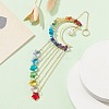 Glass Star & Natural Pearl Pendant Decoration HJEW-JM01183-01-3