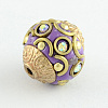 Round Handmade Grade A Rhinestone Indonesia Beads IPDL-S029-06-2