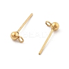 Ion Plating(IP) 304 Stainless Steel Ball Post Stud Earring Findings STAS-E163-44G-2