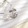 Roman Numeral 304 Stainless Steel Cuff Open Rings FC5135-2-1