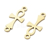 304 Stainless Steel Religion Ankh Cross Links Connector Charms STAS-S153-01G-2