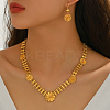 Elegant Brass Flower Charm Necklace & Earrings Sets for Women EH6760-3