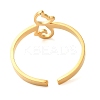 Hollow Cat 304 Stainless Steel Open Cuff Rings for Women RJEW-N048-07G-3