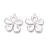 304 Stainless Steel Flower Pendants X-STAS-T067-30P-1