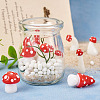 32Pcs 8 Style Luminous Mushroom Resin Display Ornaments DJEW-TA0001-02-8