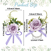 2Pcs 2 Styles Silk Cloth Imitation Rose Wrist Corsage AJEW-DR0002-09-2