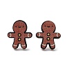Christmas Printed Wooden Stud Earrings LS-EJEW-D046-01-2