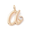 Brass Micro Pave Clear Cubic Zirconia Charms KK-A158-01G-2