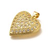 Rack Plating Brass Micro Pave Cubic Zirconia Pendants KK-L226-001G-06-2