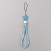PU Leather Lanyard Wrist Strap Phone Flower Charms Straps DIY-WH0430-088A-1