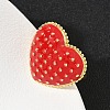 Heart Brass with Enamel Cuff Rings for Women RJEW-A069-10G-2