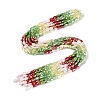 Electroplate Imitation Jade & Opaque & Transparent Glass Beads Strands EGLA-Q135-6x8MM-01C-2