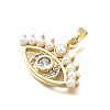 Brass Micro Pave Cubic Zirconia Pendants KK-P336-09G-2