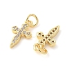 Brass Micro Pave Cubic Zirconia Charms KK-U056-26G-2