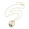 Brass Clear Cubic Zirconia Nossa Senhora Aparecida Pendant Necklaces for Women NJEW-M009-05G-A-2