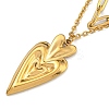 304 Stainless Steel Hearat Pendant Necklaces NJEW-L182-002G-1