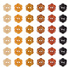 120Pcs 6 Colors 2-Hole Wood Flower Buttons BUTT-TA0001-40A-2