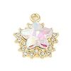 Rack Plating Alloy with Rhinestone Pendants FIND-B037-03G-02-1