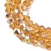 AB Color Plated Transparent Glass Beads Strands GLAA-G127-01F-3