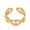 Ion Plating(IP) 304 Stainless Steel Oval Buckle Open Cuff Ring for Men Women RJEW-I085-12G-2