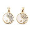 Brass Micro Pave Cubic Zirconia Charms KK-L222-015G-1