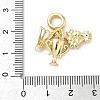 Brass Micro Pave Clear Cubic Zirconia European Dangle Charms KK-K368-28G-3