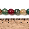 Faceted Natural Dragon Veins Fire Crackle Agate Beads Strands G-F447-10mm-F01-8