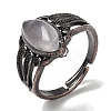 Natural Quartz Crystal Horse Eye Adjustable Rings RJEW-K271-05R-14-2