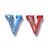 Spray Painted Zinc Alloy Slide Charms ALRI-WH0005-13V-2