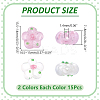 30Pcs 2 Colors Handmade Lampwork Beads LAMP-WR0001-06-2