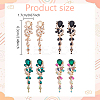4 Pairs 4 Colors Rhinestone Teardrop Flower Dangle Stud Earrings EJEW-AN0004-16-2