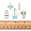 10Pcs 5 Styles Medical Theme Alloy Enamel Pendants FIND-FP0002-81-3