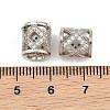 Brass Micro Pave Clear Cubic Zirconia European Beads CU-CBA6A75-25P-3