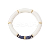 2Pcs 2 Styles Handmade Flower Porcelain Ceramic Round Beads Stretch Bracelets & Polymer Clay Heishi Beads Stretch Bracelets BJEW-JB12071-3