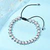 Non-magnetic Synthetic Hematite Star Beads Braided Bead Bracelets for Women Men BJEW-JB13301-1