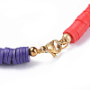 Handmade Polymer Clay Heishi Beads Choker Necklaces NJEW-JN02447-3