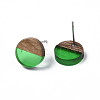 Transparent Resin & Walnut Wood Stud Earrings EJEW-N017-008-A02-3