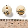 Halloween Printed Schima Wood European Beads WOOD-G023-07D-3