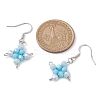 Rhombus Glass Beaded Dangle Earrings EJEW-JE05768-3