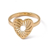 Ion Plating(IP) 201 Stainless Steel Hollow Out Heart Adjustable Ring for Women LS-RJEW-C045-02G-2