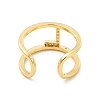 Clear Cubic Zirconia Initial Letter Open Cuff Ring RJEW-A012-01G-L-2